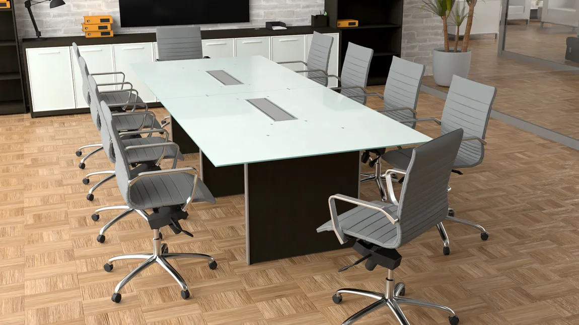 Glass Top Conference Table