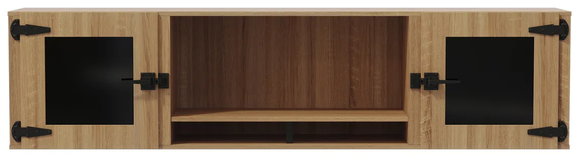 Wall Mounted Hutch with Glass Doors