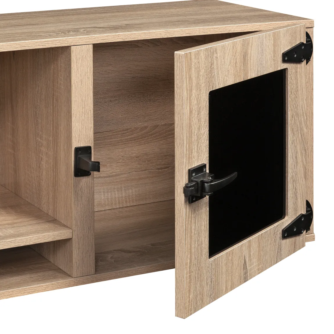 Wall Mounted Hutch with Glass Doors