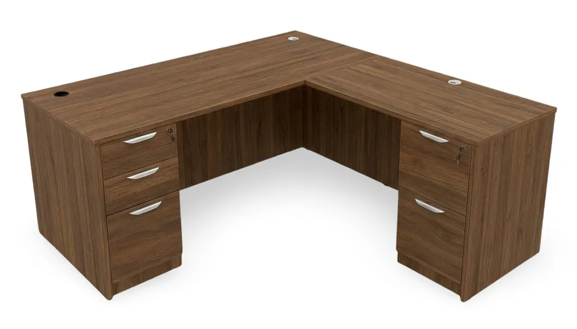 fullsize l shaped desk with drawers 1