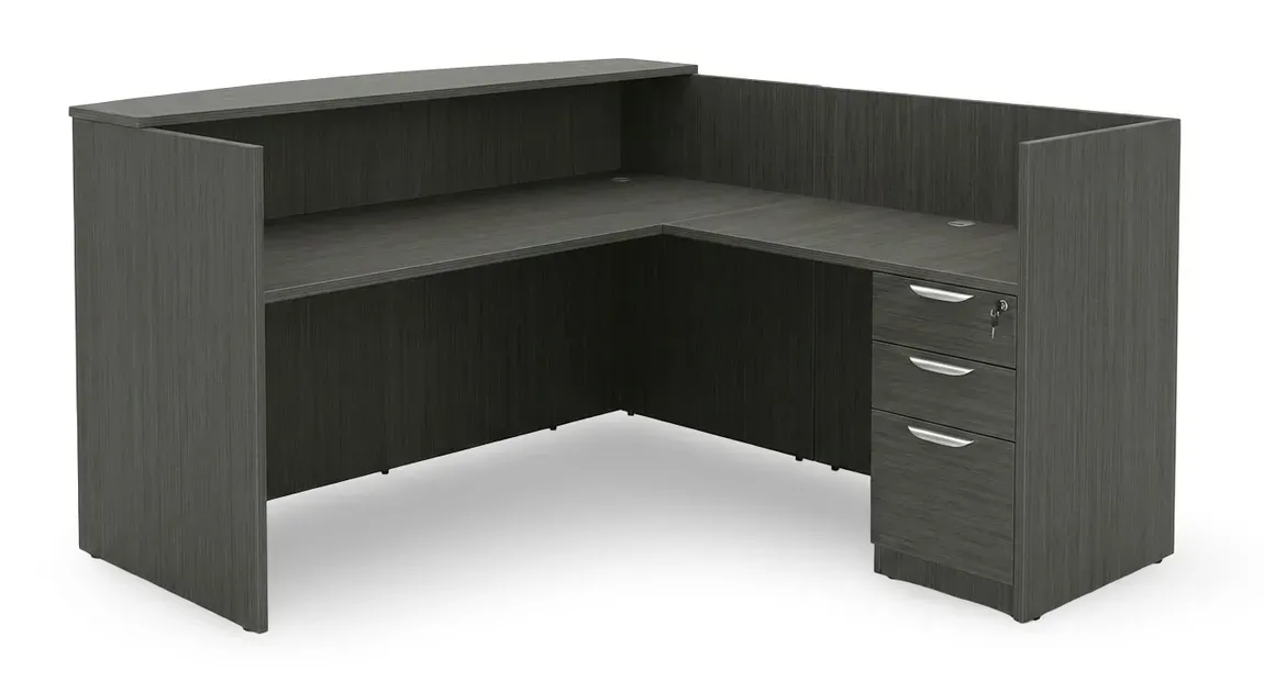 fullsize l shaped reception desk with drawers 1
