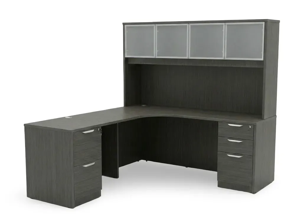 L Shaped Desk with Hutch