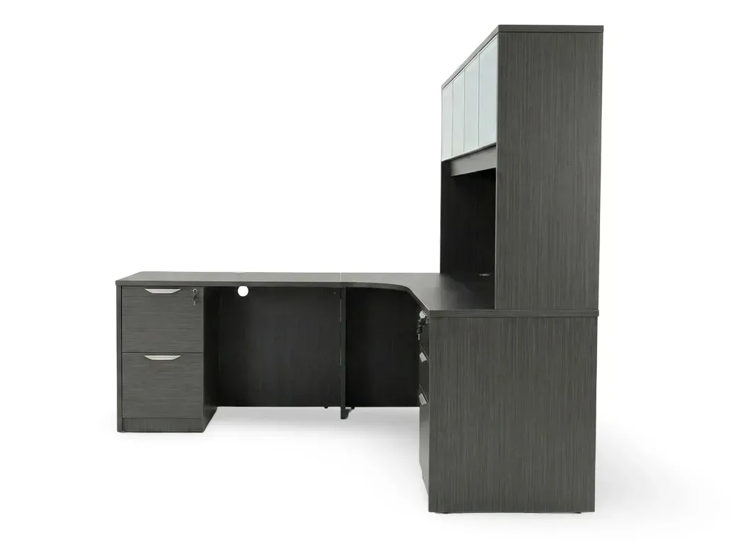 L Shaped Desk with Hutch