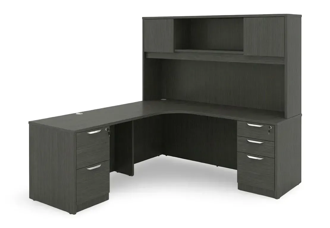 fullsize l shaped desk with hutch 1