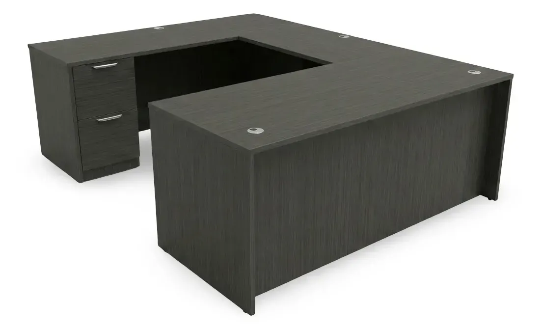 U Shaped Desk with Drawers