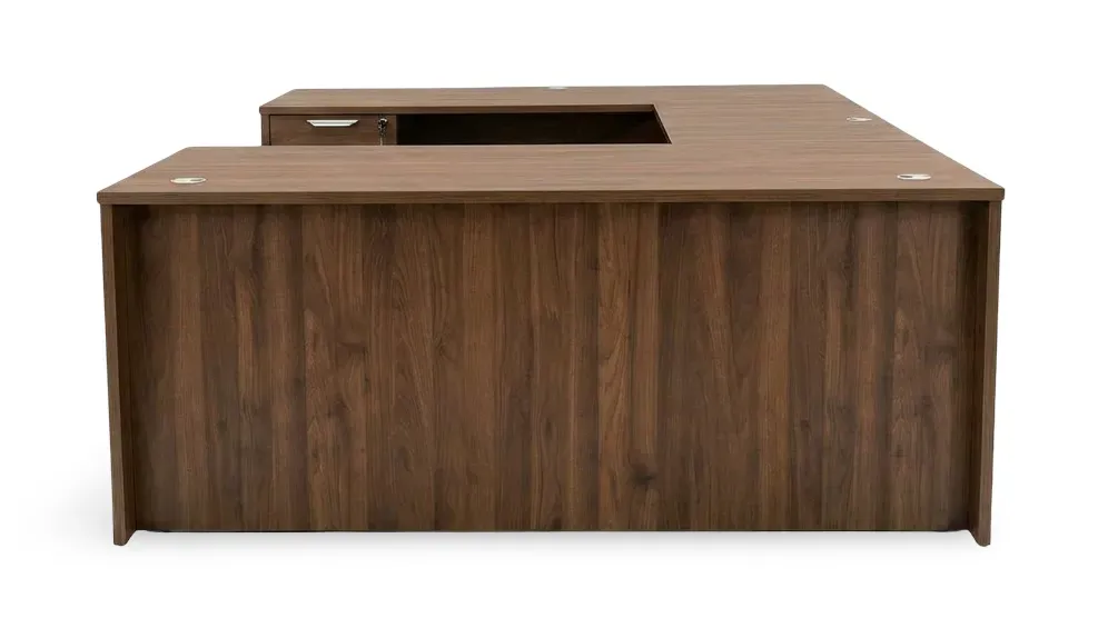 U Shaped Desk with Drawers