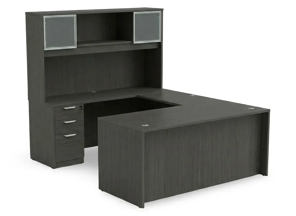 U Shaped Desk with Hutch