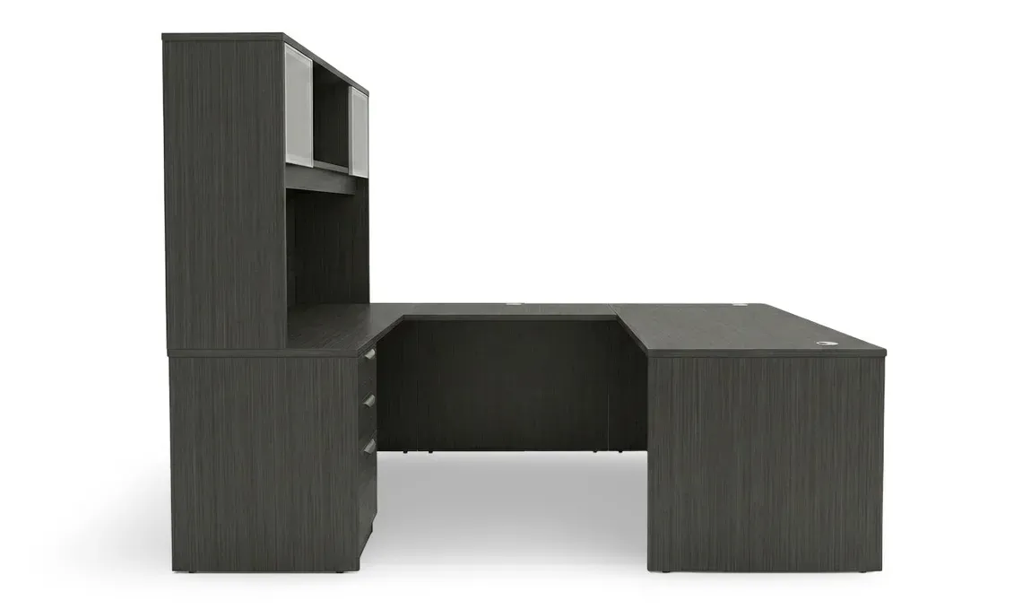 U Shaped Desk with Hutch