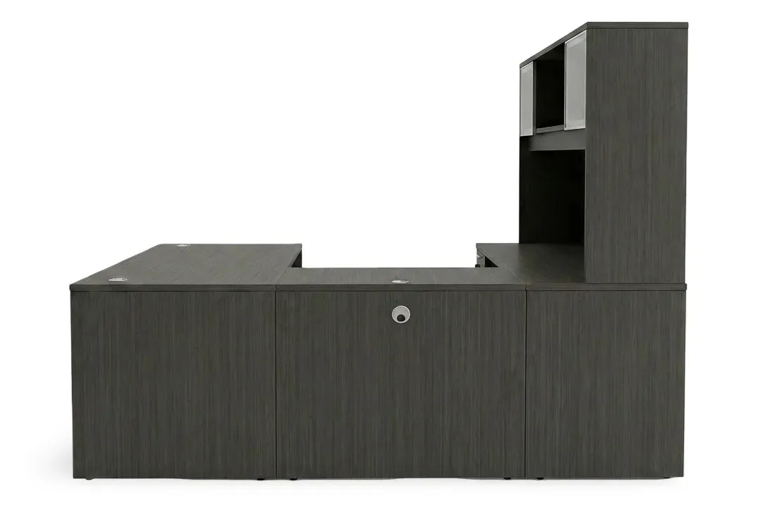 U Shaped Desk with Hutch