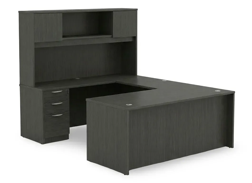 U Shaped Desk with Hutch