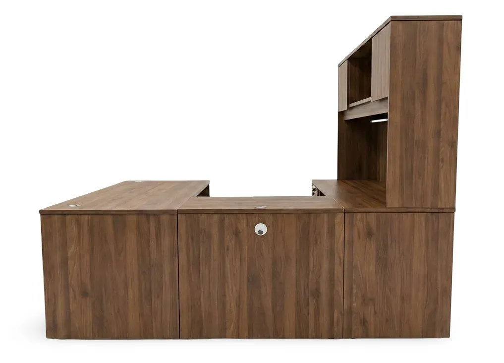 U Shaped Desk with Hutch