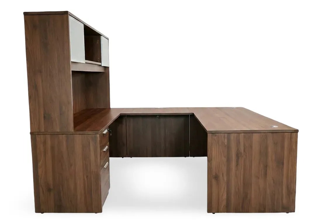 U Shaped Desk with Hutch