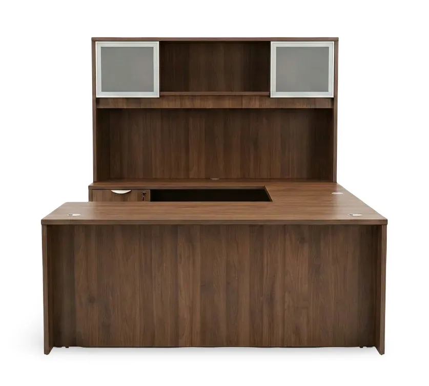 U Shaped Desk with Hutch