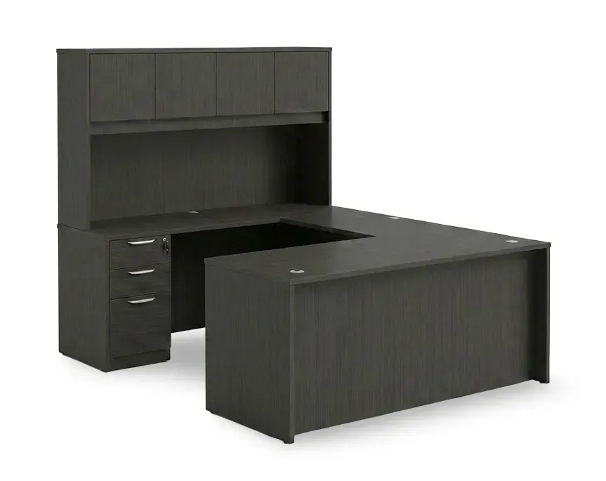U Shaped Desk with Hutch