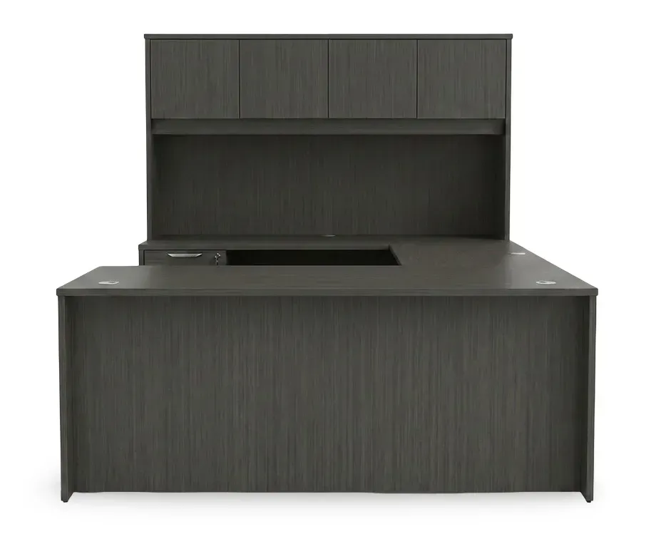 U Shaped Desk with Hutch