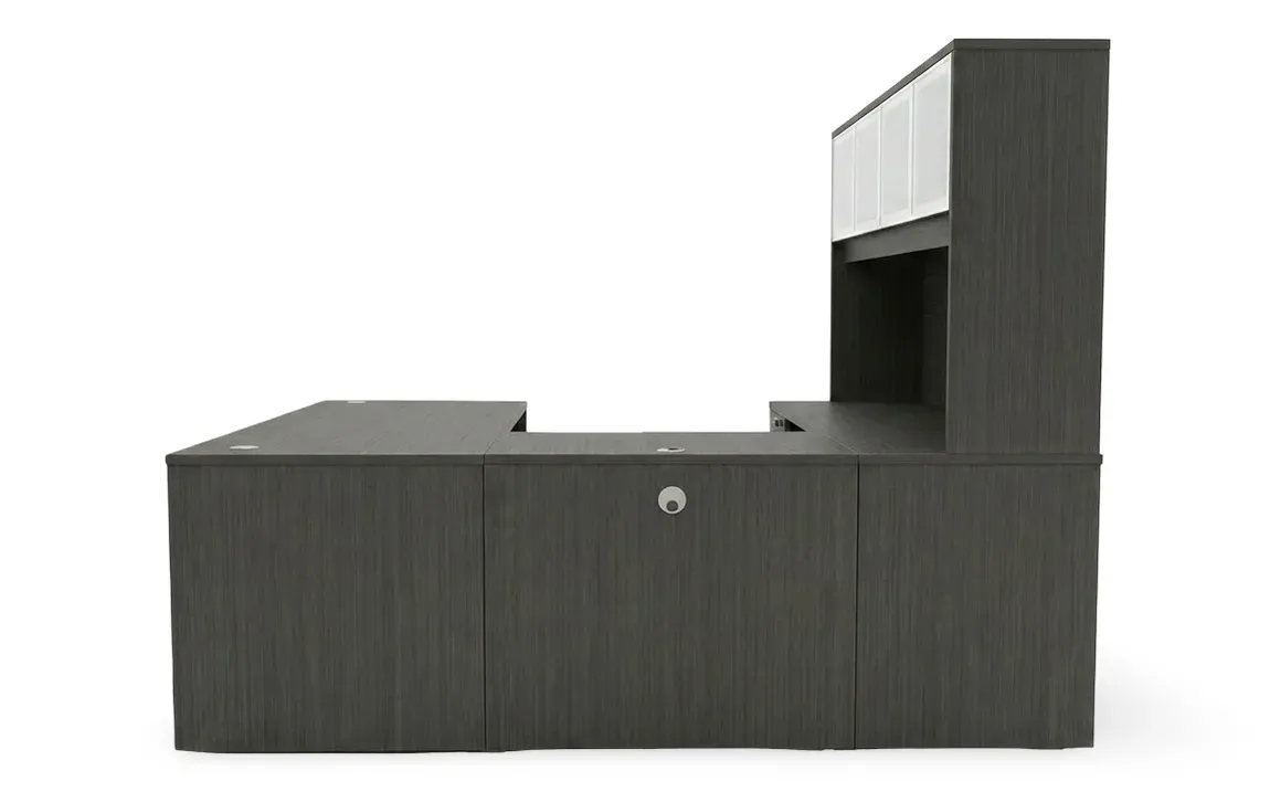 U Shaped Desk with Hutch