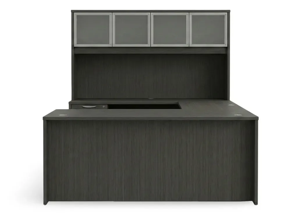 U Shaped Desk with Hutch