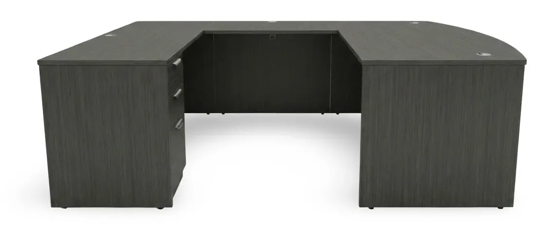 small bow front u shape desk 2