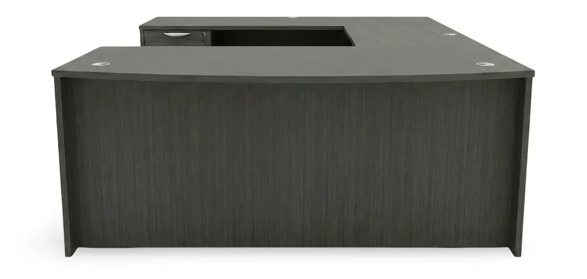 Bow Front U Shape Desk with Drawers