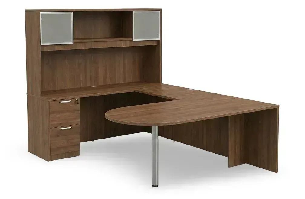 fullsize u shaped peninsula desk with hutch 1