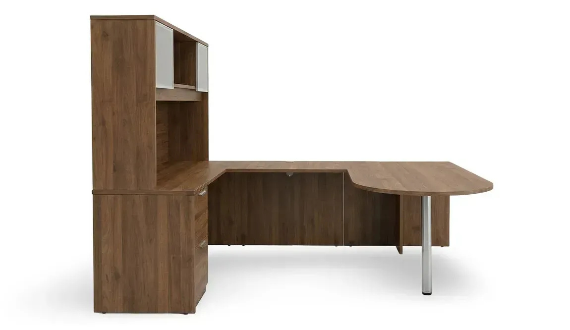 small u shaped peninsula desk with hutch 2