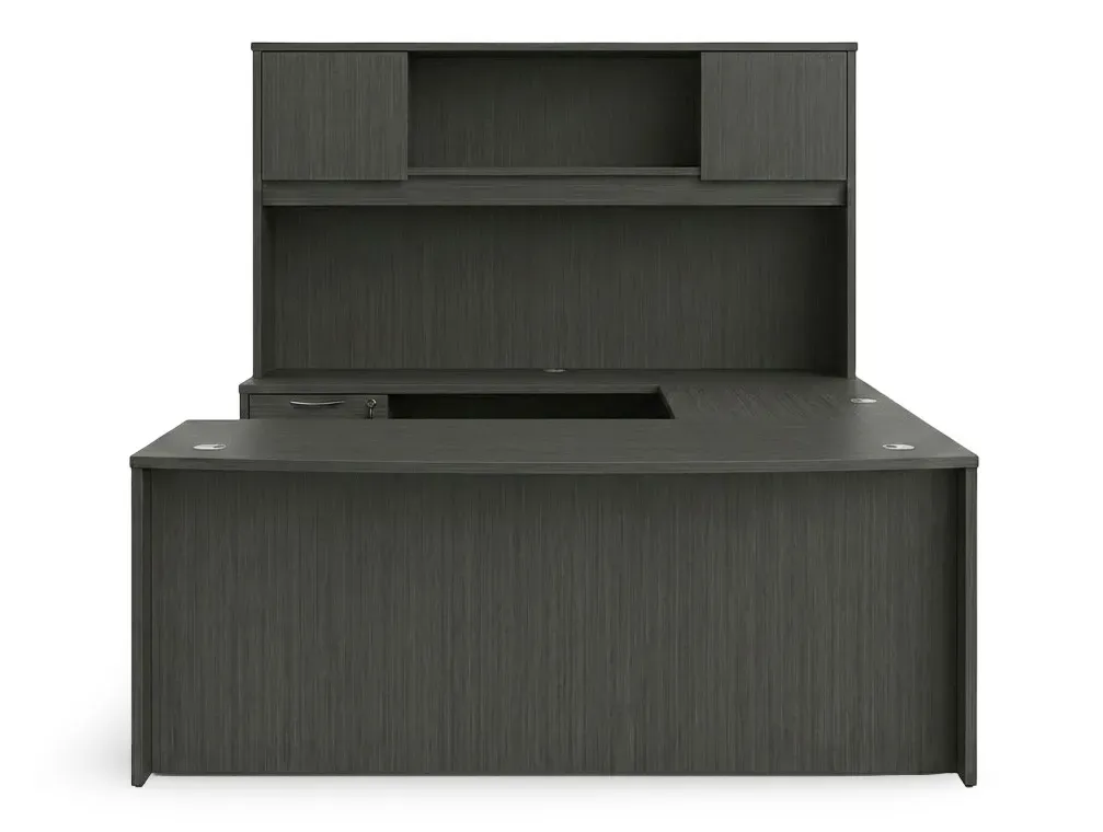 Bow Front U Shape Desk with Hutch