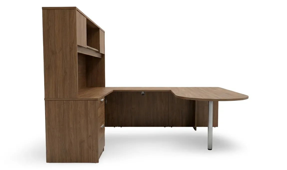 small u shaped peninsula desk with hutch 2