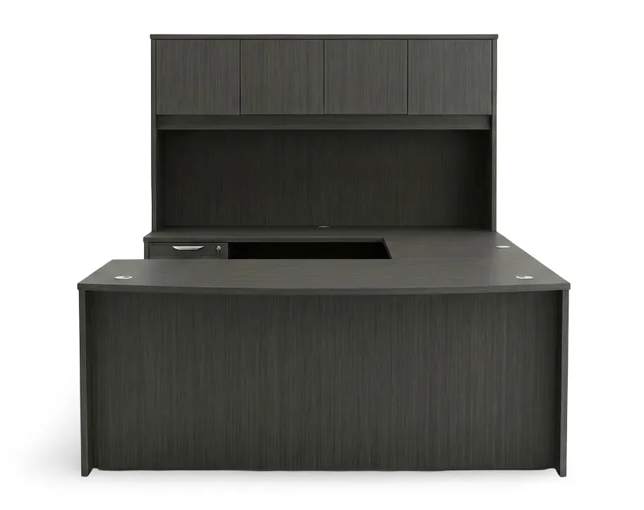 Bow Front U Shape Desk with Hutch