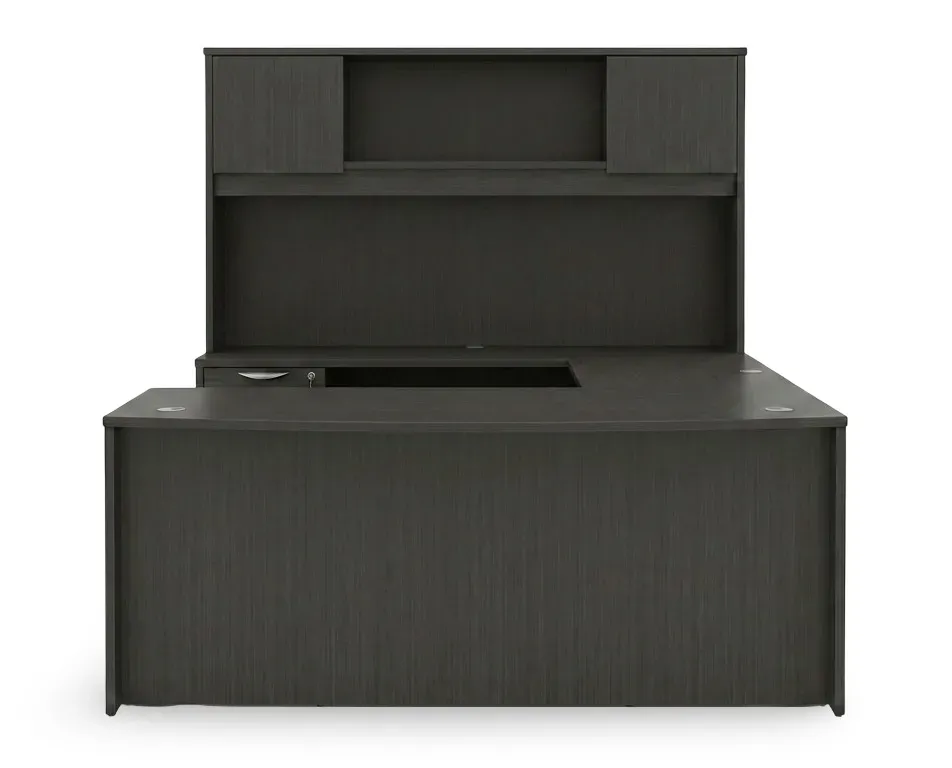 Bow Front U Shaped Desk with Hutch