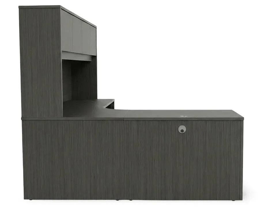 small l shaped desk with hutch and drawers 3