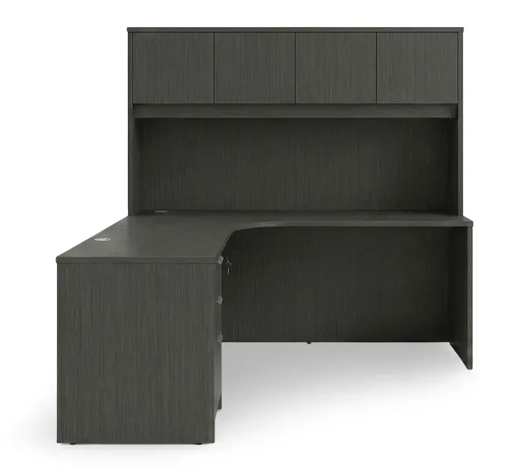 small l shaped desk with hutch and drawers 4