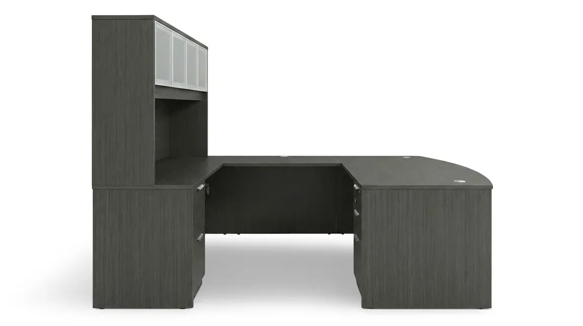 Bow Front U Shape Desk with Hutch