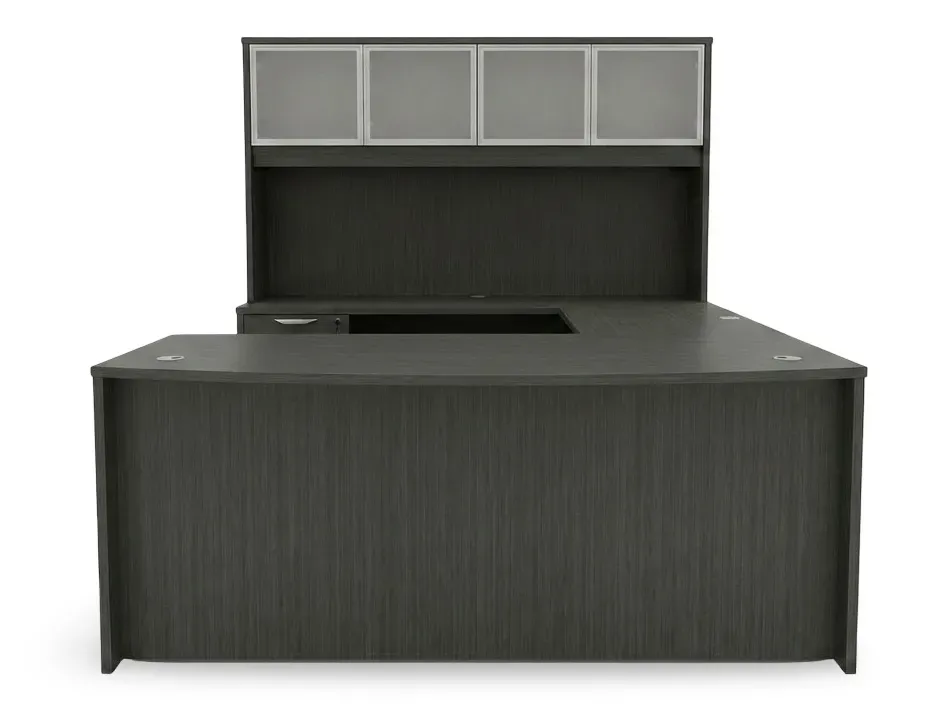 Bow Front U Shape Desk with Hutch
