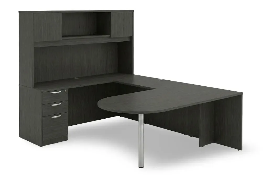 fullsize u shaped peninsula desk with hutch 1