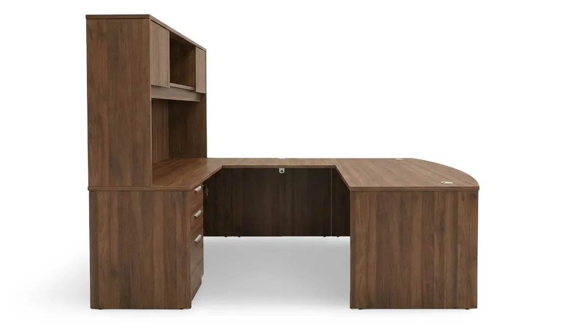 Bow Front U Shape Desk with Hutch