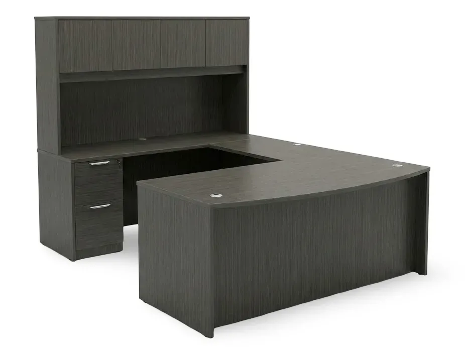 Bow Front U Shape Desk with Hutch
