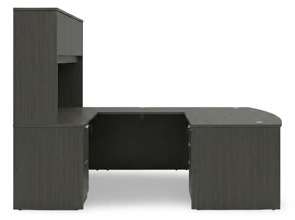 Bow Front U Shape Desk with Hutch