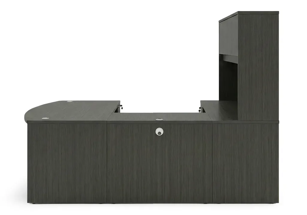 Bow Front U Shape Desk with Hutch