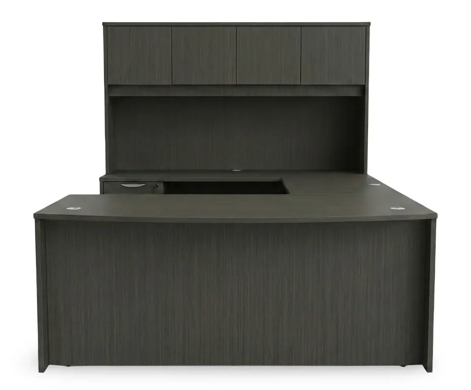 Bow Front U Shape Desk with Hutch