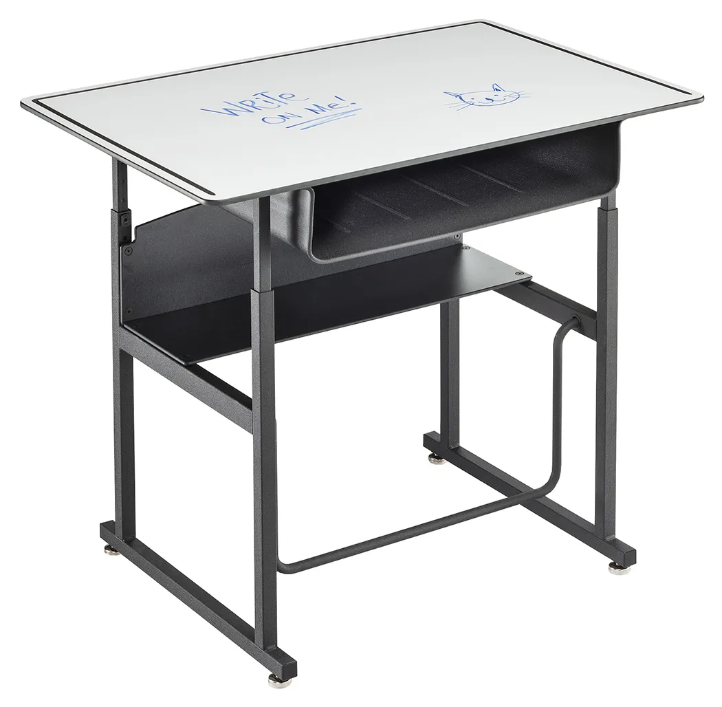 Adjustable Height Student Desk with Dry Erase Top