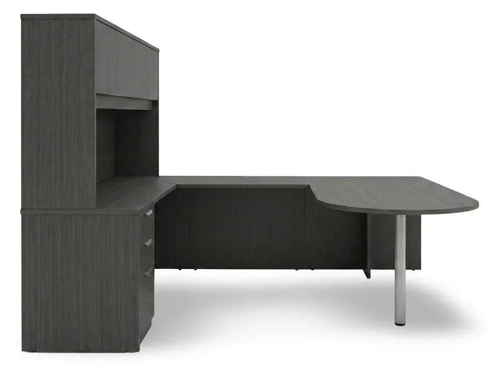 U Shape Peninsula Desk with Hutch