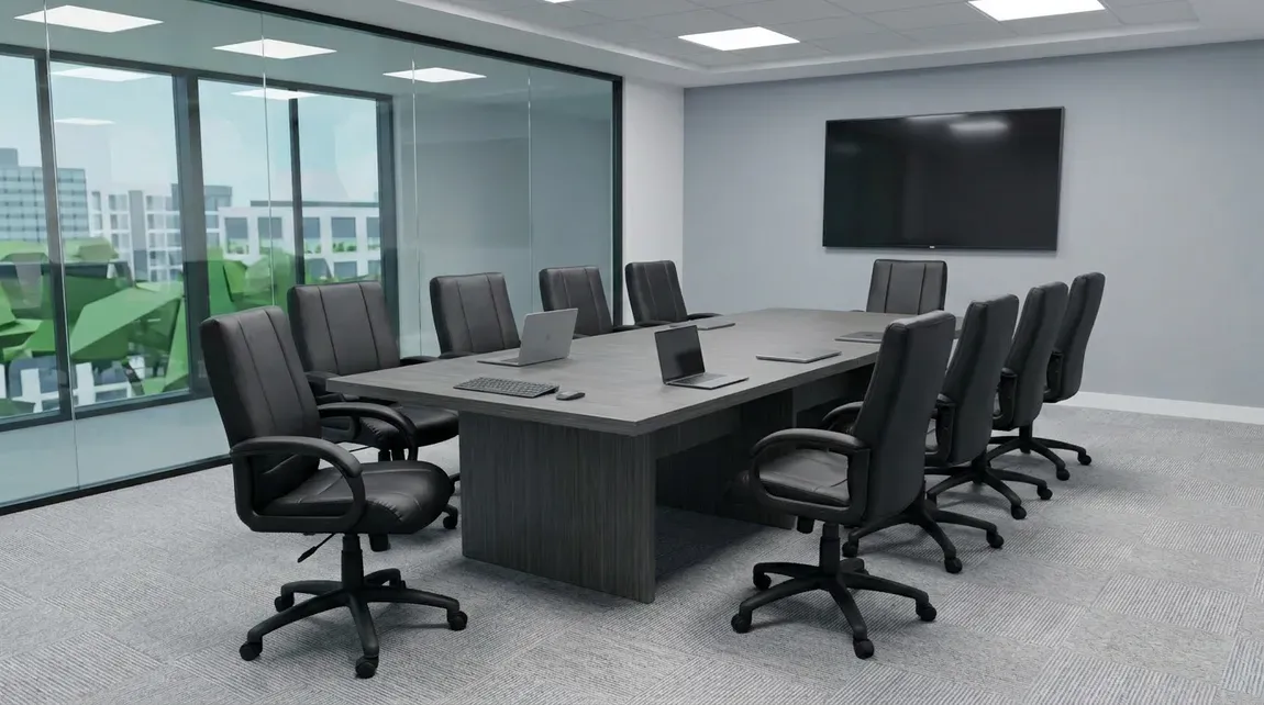 Rectangular Conference Table and Chairs Set
