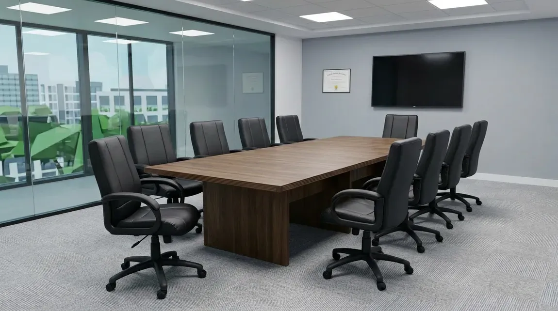 Rectangular Conference Table and Chairs Set