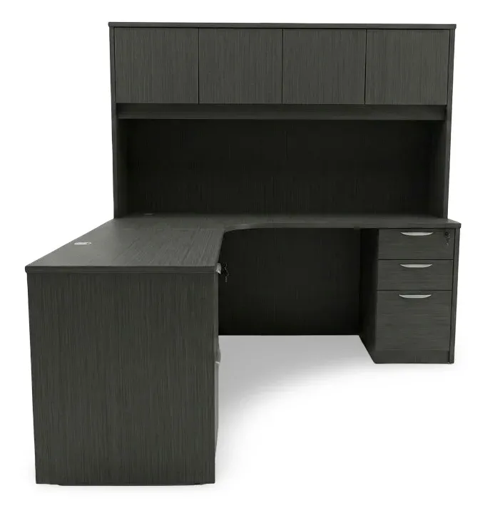 L Shaped Desk with Hutch