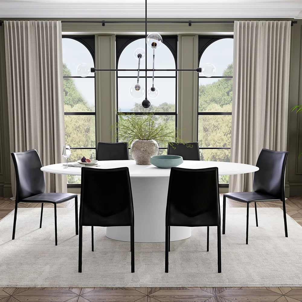 Sculptural Pedestal Dining Table and Chairs Set