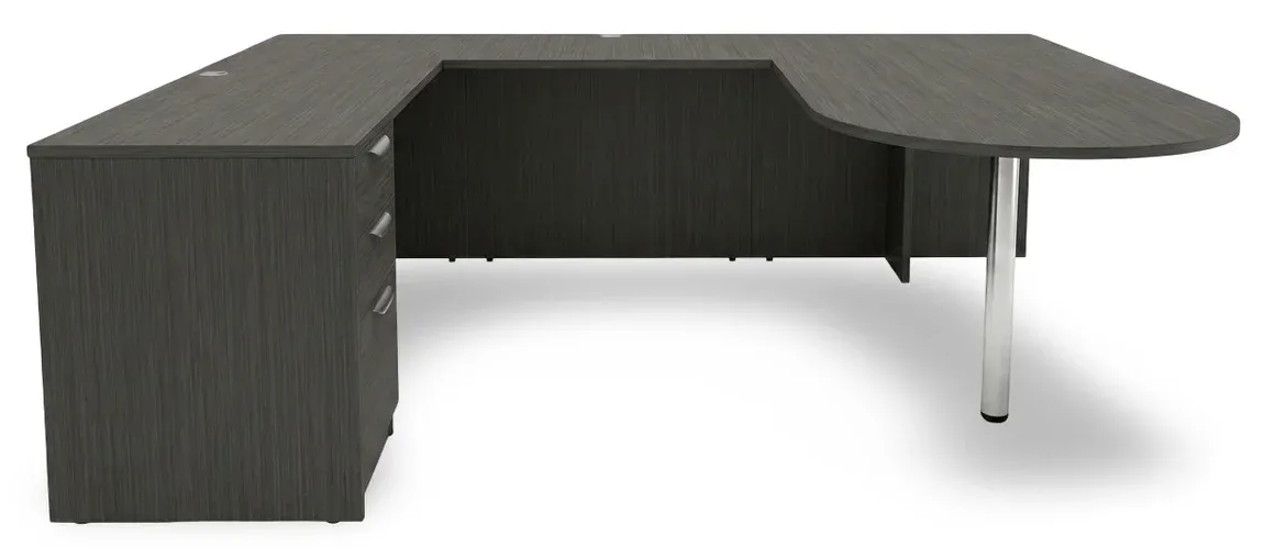 U Shaped Peninsula Desk with Drawers