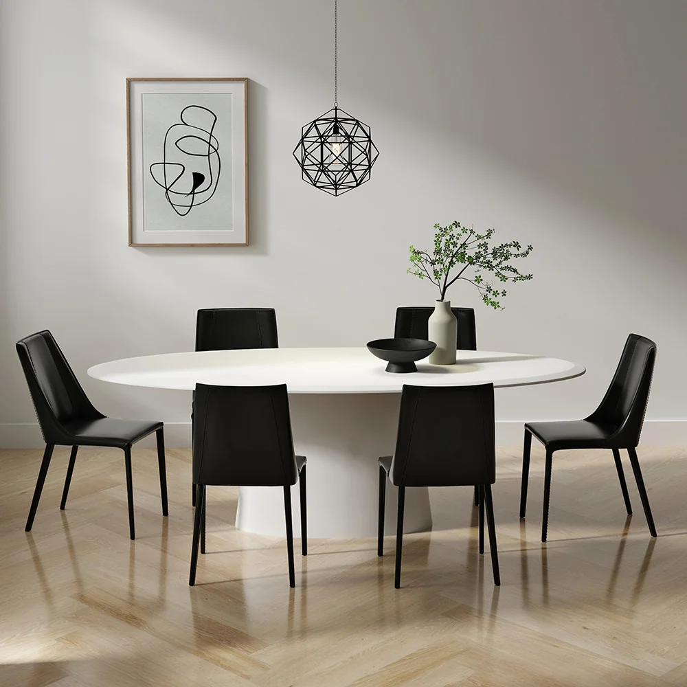 Sculptural Pedestal Dining Table and Chairs Set