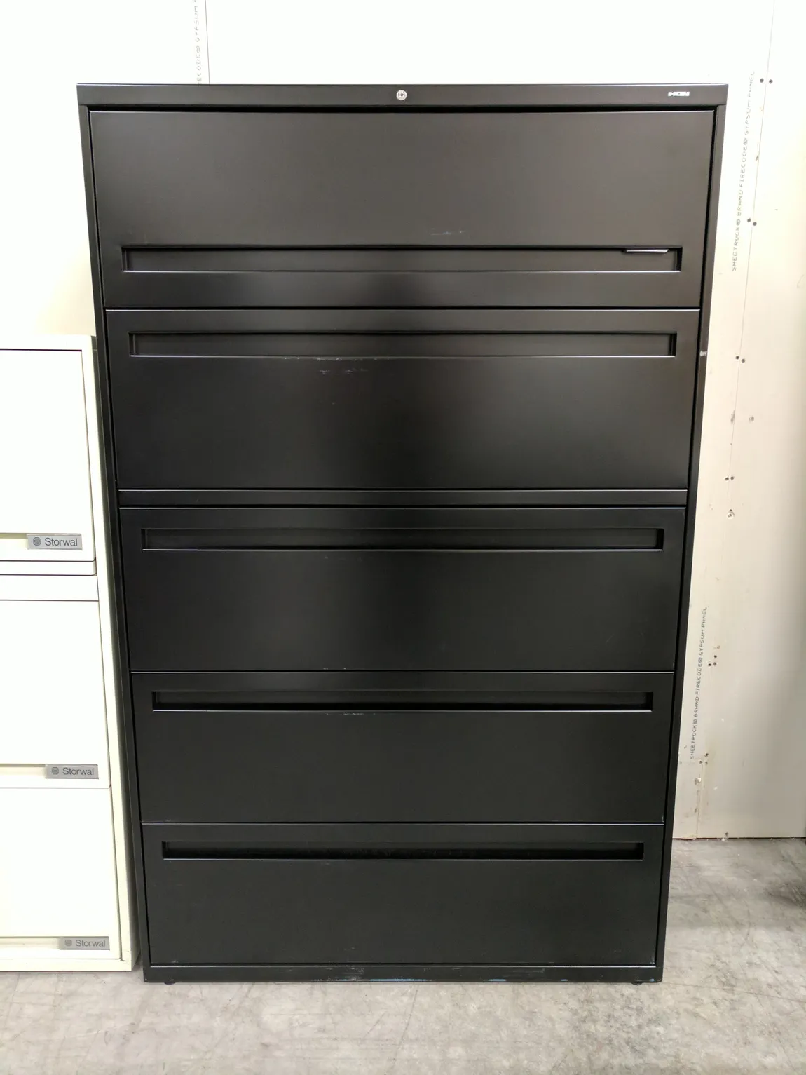 Hon 5 Drawer Black Lateral File Cabinet â€“ 42 Inch Wide