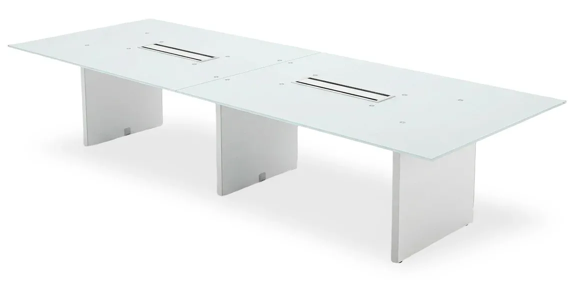 Glass Top Conference Table and Chairs Set