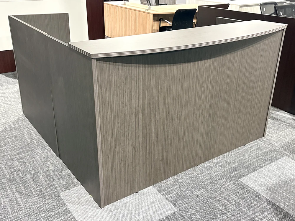 L Shaped Ash Gray Reception Desk